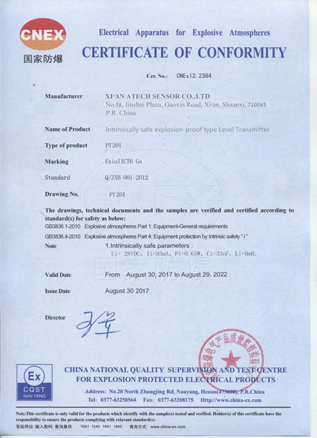 Китай Atech sensor Co.,Ltd Сертификаты